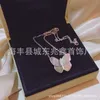 Designer Van Butterfly Necklace Womens Thick Gold Electroplated Rose Lock Bone Chain White Fritillaria Grey