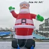 wholesale 10mH (33ft) with blower Newly Style Outdoor Inflatable Christmas Decoration Giant Airblown Santa Claus Balloon Model With Green Glove