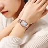 Dameshorloge Koreaanse massief stalen riem mode casual licht luxe waterdichte kalenderkwarts horloge