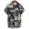 Men's Casual Shirts Personalized Patchwork Print Pattern Fashion Design And Women's Short-sleeved Tops Button-down Shirt