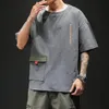 Summer Mens Fashion Letter Pockets Streetwear Coton T-shirts Coton Y2K Y2K ON COU COUP SHERF