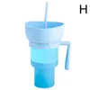 Groothandel 2 in 1 snackbekers Stadium Snack en drink Cup Straw Splash Proof Popcorns Cup draagbaar voor reistheaterbioscoophuis