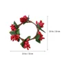 Flores decorativas 5 PCs Flor artificial Christmas Wreath 10cm Fio de ferro vermelho anéis de guardana