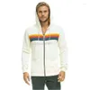 Regenboog gestreepte lange mouwen dames hoodies unisex Aviator Nation 5 streep zip hoodie vrouwen zip-up sweatshirt lange mouw vrouw Boy's Streetwear Stijlvol 57