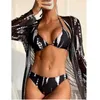 2024 bikini set da tre pezzi a maglie a maniche lunghe resort costume da bagno a molla calda