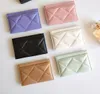 2022SS France Womens Classic Mini Card Solder Bags Designer de luxo Lambskin Leather Real Purse Tiny 75x112x05cm99992897
