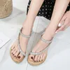 Sandalen Hovinge Fashion Bohemia Rhinestone Wedge Shoes For Women Sandalias Mujer Clip Toe Woman Elastic Band