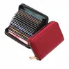 Nieuw ontwerp Kleine Black Red Busin Women/Men Bank/ID/creditcardhouder 20 Bits Card Wallet PU Leer Beschermt Kaste munt Portemonnee K4TQ#