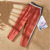 Pantalones de mujer 2024 primavera elegante algodón suelto lino mujer verano harén suave adelgazante adelgazamiento de tobillo transpirable pantalones femeninos