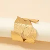 Bracelet argent couleur feuille de feuille pour femmes feuilles d'or charnière vintage filles fête bijoux de rue accessoires