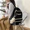 Backpack Fashion Multilayer Nylon Student Schoolbag Harajuku Girl Kawaii Large Capacity Travel Bag Simple Casual Female