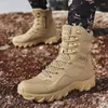 Fitness schoenen Cablvyu Men Militaire laarzen Leger Tactische Outdoor Waterdichte koe Suede werk enkelwandelveiligheid