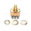 Guitare 4pcs arbre court potentiomètres en laiton 3/8 "pots d'arbre fileux A250K / b250k / a500k / b500k 15,5 mm accessoires de guitare 19 mm