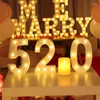 Decorative Figurines Alphabet Letter Number Lamp LED Night Lights Wedding Party Birthday House Wall Home Personalised Ornaments Bedroom