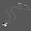 Designer High Edition S925 Sterling Silvervan Grote drie Leafs Lucky Grass ketting veelzijdige en luxueuze prachtige sleutelbeenketen voor dames temperament