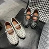 Chaussures décontractées Luxury Rignestone Rivet Mary Jane Jane's Round Toe Flat Bottom Ballet Dance Fashion Ladies Party