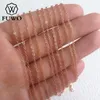 Ketens fuwo afgewerkte rose gouden ketting met 2 inch extender verstelbare lengte anti-tarnish voor ketting maken 1,5 2 mm nc003