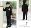 Anzüge Kinder Jacke Weste Hosen Bowtie Blume 5pcs Zeremonie Tuxedo Kleider Jungen Hochzeit Anzug Teen Kinder Foto Performance Kostüm