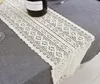Runner de table en dentelle à crochet beige avec coton coton à filet