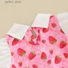 Rompers Listenwind Baby Girl Strawberry Rober Mignon Doll Collar Puff Sleeve Frill Trim Heart Print Jumps Support pour enfant Toddler Girl Clothes L410