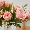 Flores decorativas 8 cabeças de seda artificial rosa peony vaso decoração de casa decoração de festas de casamento artesanato de natal plantas falsas