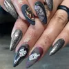 24 -stcs/set Acryl Long Ballet Press On Nail Tips Coffin dragen herbruikbare valse kunst kleurrijke glanzende nep nagels kunstmatig