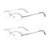 Lunettes de soleil 2 verres de lecture de pack pour les femmes Blue Light Blocking Computer Half Metal Frame Reacteurs