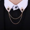 Brooches Attractive Easy Match Collar Brooch Women Men Rhinestone Decor Chain Tassel Clothing For Party