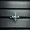 Cluster Ringe vielseitig S925 Sterling Silber Natural Moonlight Stone Charm Crown Eröffnung Entwurfsring ohne optimiertes Haupt