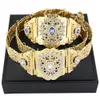 Sunspicems Chic Morocco Caftan Belt for Women Color Color Arabian Taist Chain Crystal Bride Wedding Bielry Body 240412