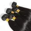 Mink Brésilien Vierge droite tisse 100 g / pc 3pcs / lot Double trétages Natural Noir Couleur Human Remy Hair Extensions
