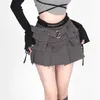 Gidyq Faldas de mezclilla de mujeres de la cintura alta Posquyas de moda Mini Cargo Falda Femenina Multi Pocket Jeans 240416