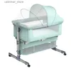 Baby Cribs Portable Baby Bedremovable Crib Foldbar Hög och låg justering av sömmar stort sängen Baby Nest kommer med madrassen Rocker L416