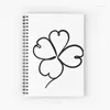 Clover Spiral Journal Notebook for Women Men Memo Notepad Sketchbook Diary Book Study Notes Office Supplies Office Supplies