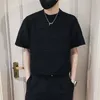 Herren Tracksuits Sets Männer zwei Stück Set Feste Farbt-Shirts Baggy Mode Shorts hübsche Teenager japanische stilvolle sommerliche Sommerkoreaner Anzüge