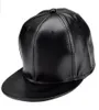 Cappelli sportivi in pelle di baseball in pelle PU Snapback nero 10pcslot 01271829