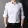 Мужские повседневные рубашки Top Grade Fashion Brand Designer Slim Fit Вертикальные полосы с започками мужская одежда для мужчин с длинным рукавом