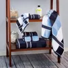 Handtuch 6pc Baumwoll gestreiftes Bad in marineblau saugfähig Saugle Velours Finish Spa Luxus für Badezimmer Plüschweichheit 2