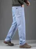 Męskie dżinsy jeansowe Plus Size Casual Cotton 38-48 Hafted Pocket Pocket Pocket Lose proste dżinsy.