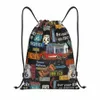 custom Vintage America Road Route 66 Drawstring Backpack Bags Women Men Lightweight Gym Sports Sackpack Sacks for Shop N0zH#