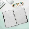 Notebooks English Academic Planner Spiral Planner PU Cover Notepad Agenda Daily Planner Writing Notebook for Home Office School