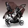 Strollers# Foldable Twins Baby Carriage Stroller Twin Can Sit and Lie Double Stroller Shock Absorber Second high view Child Stroller L416