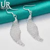 Dangle Earrings 925 Sterling Silver Woven Mesh Pendant For Women Engagement Wedding Party Gifts Fashion Jewelry