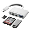 2024 Type-C Adapter TF CF SD Remement Card Reader OTG Writer Compact Flash USB-C для iPad Pro Huawei для MacBook USB Type C CardReader-для