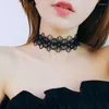 Choker biały czarny koronkowy naszyjnik Kobiety chocker gotycki tatuaż vintage collier femme deklaracje naszyjniki wisiorki kołniery mujer