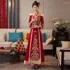 Ethnic Clothing Female Elegant Winter Xiuhe Bride 2024 Chinese Wedding Dress Embroidery Toast Outsider Cheongsam