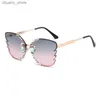 Sunglasses Fashion Butterfly Sunglasses Women Luxury Brand Designer Vintage Gradient Sun Glasses Personality Eyewear Gafas De Sol Mujer Y240416