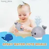 Sand Play Water Fun Baby Light Up Bath Toys Whale Automatic Sprinkler Bathtub Toys Pool Badrum Dusch Bad Toys For Toddlers Spädbarn Kids Boy Gift Y240416