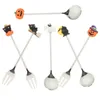 Colheres Halloween Spoon Fork Sobest Metal Restaurant Restaurant Calhery Dinner de talheres de talheres de aço inoxidável Bolo de aço abóbora