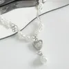 Choker Romance Love Necklace For Women Heart Pearls Spliced Clavicle Chain/Bracelet